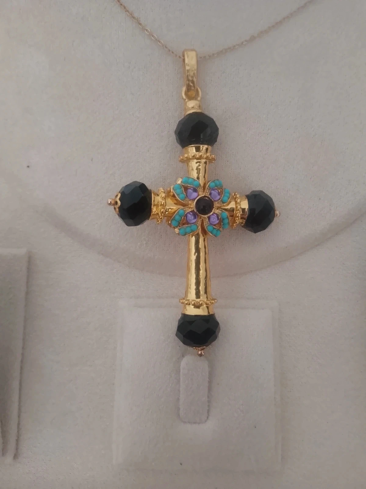 Collier croix avec pierres naturelles – photo 2